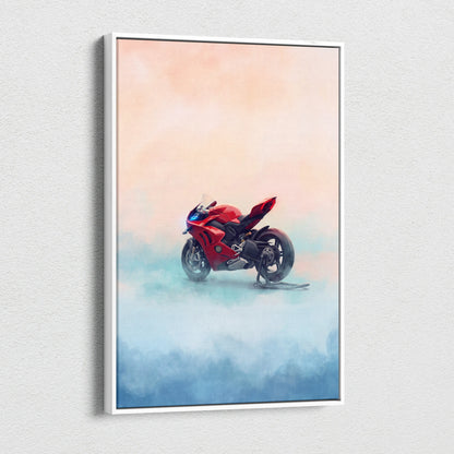 Ducati Panigale V4 Inspired Sport Bike Wall Art, Italian Superbike Poster and Track Day Gift