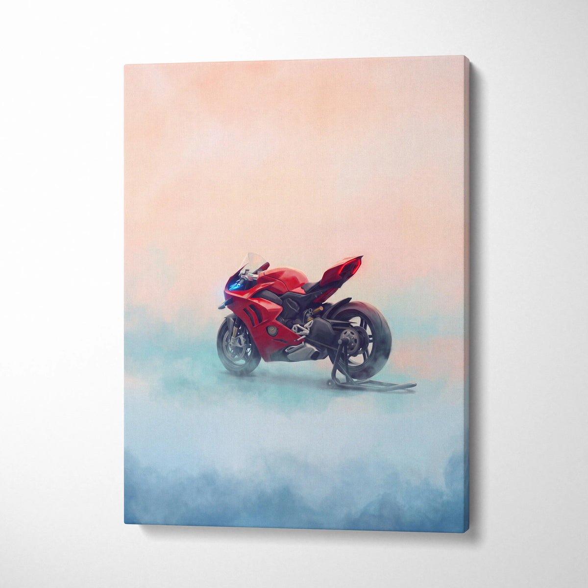 Ducati Panigale V4 Inspired Sport Bike Wall Art, Italian Superbike Poster and Track Day Gift