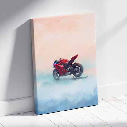 Ducati Panigale V4 Inspired Sport Bike Wall Art, Italian Superbike Poster and Track Day Gift
