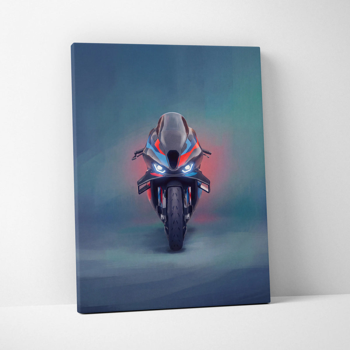 BMW M1000RR Inspired Supersport Wall Art, Carbon Superbike Canvas Print & Garage Decor