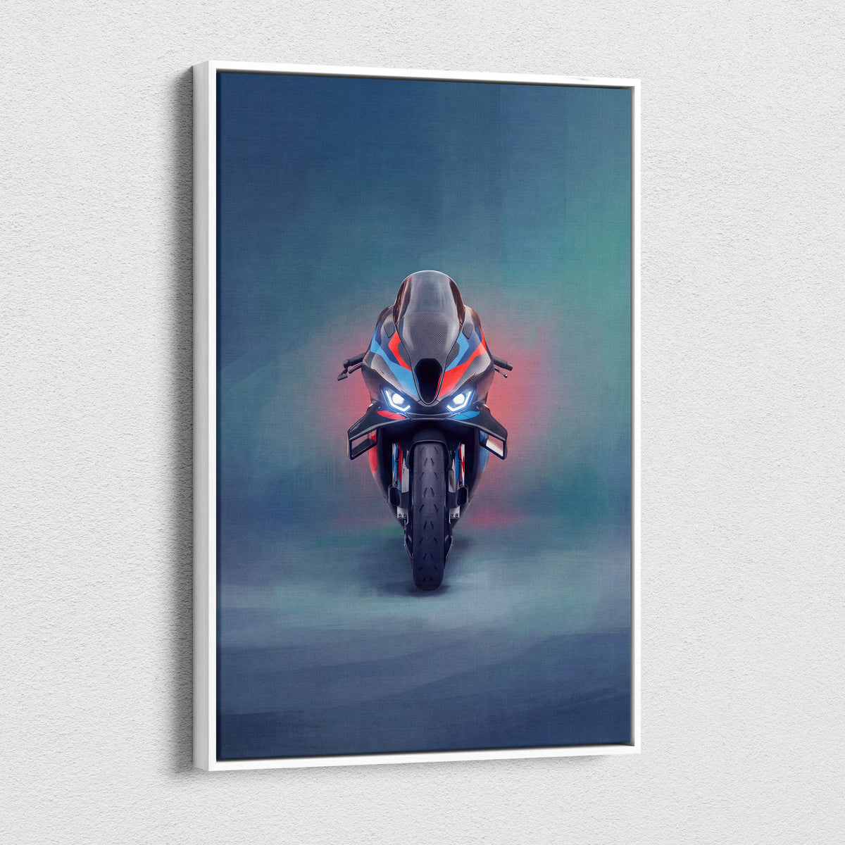 BMW M1000RR Inspired Supersport Wall Art, Carbon Superbike Canvas Print & Garage Decor