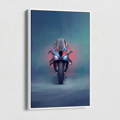 BMW M1000RR Inspired Supersport Wall Art, Carbon Superbike Canvas Print & Garage Decor