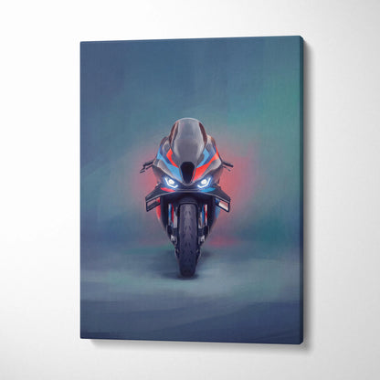 BMW M1000RR Inspired Supersport Wall Art, Carbon Superbike Canvas Print & Garage Decor