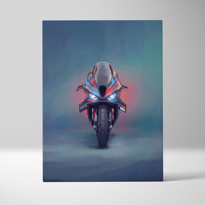 BMW M1000RR Inspired Supersport Wall Art, Carbon Superbike Canvas Print & Garage Decor