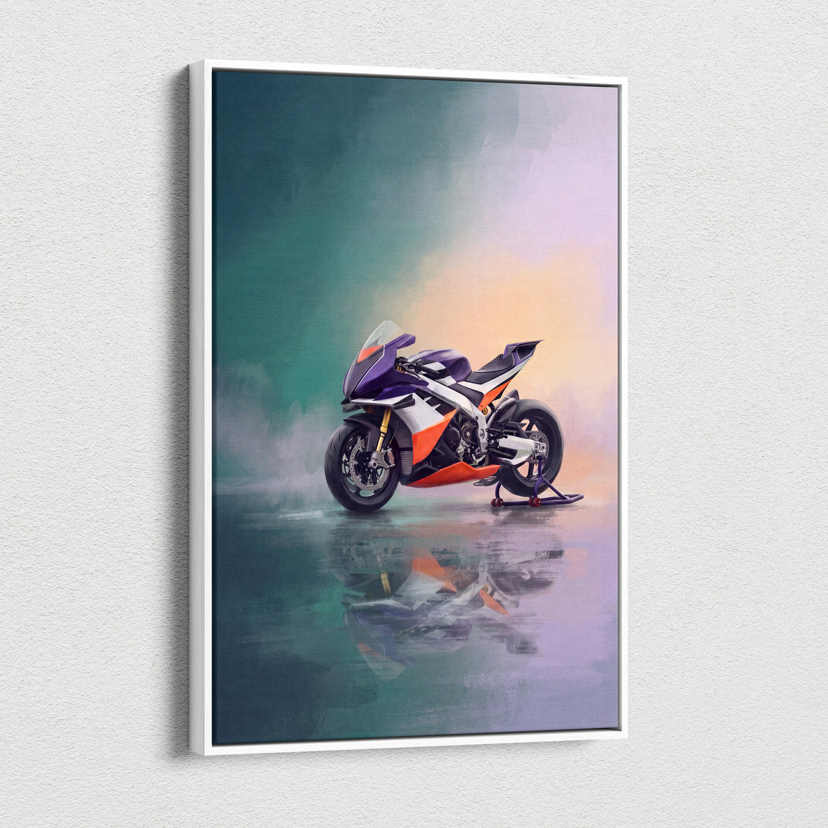 Aprilia RSV4 Xtrenta Inspired Sport Bike Wall Art, Track Racing Canvas Print & Motorsport Decor