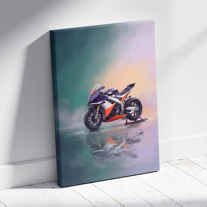 Aprilia RSV4 Xtrenta Inspired Sport Bike Wall Art, Track Racing Canvas Print & Motorsport Decor