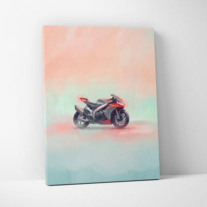 Aprilia RSV4 Factory Inspired Motorcycle Wall Art, Superbike Canvas Print & Racing Home Decor