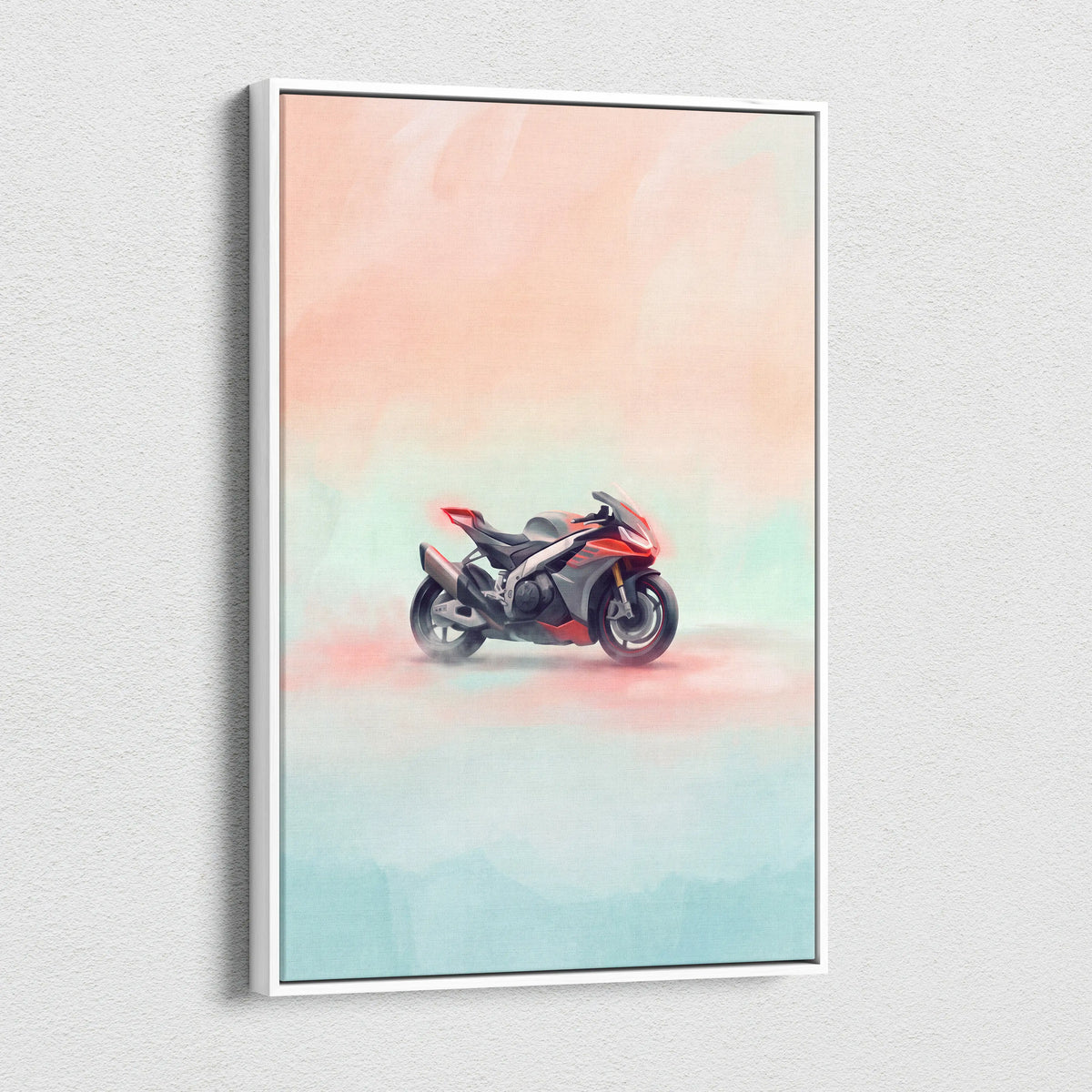 Aprilia RSV4 Factory Inspired Motorcycle Wall Art, Superbike Canvas Print & Racing Home Decor