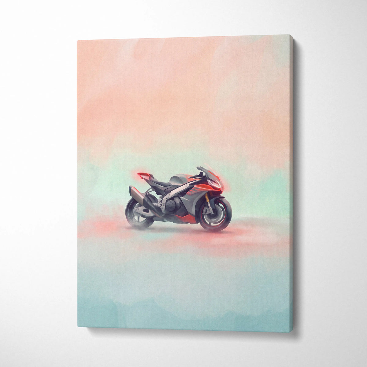 Aprilia RSV4 Factory Inspired Motorcycle Wall Art, Superbike Canvas Print & Racing Home Decor