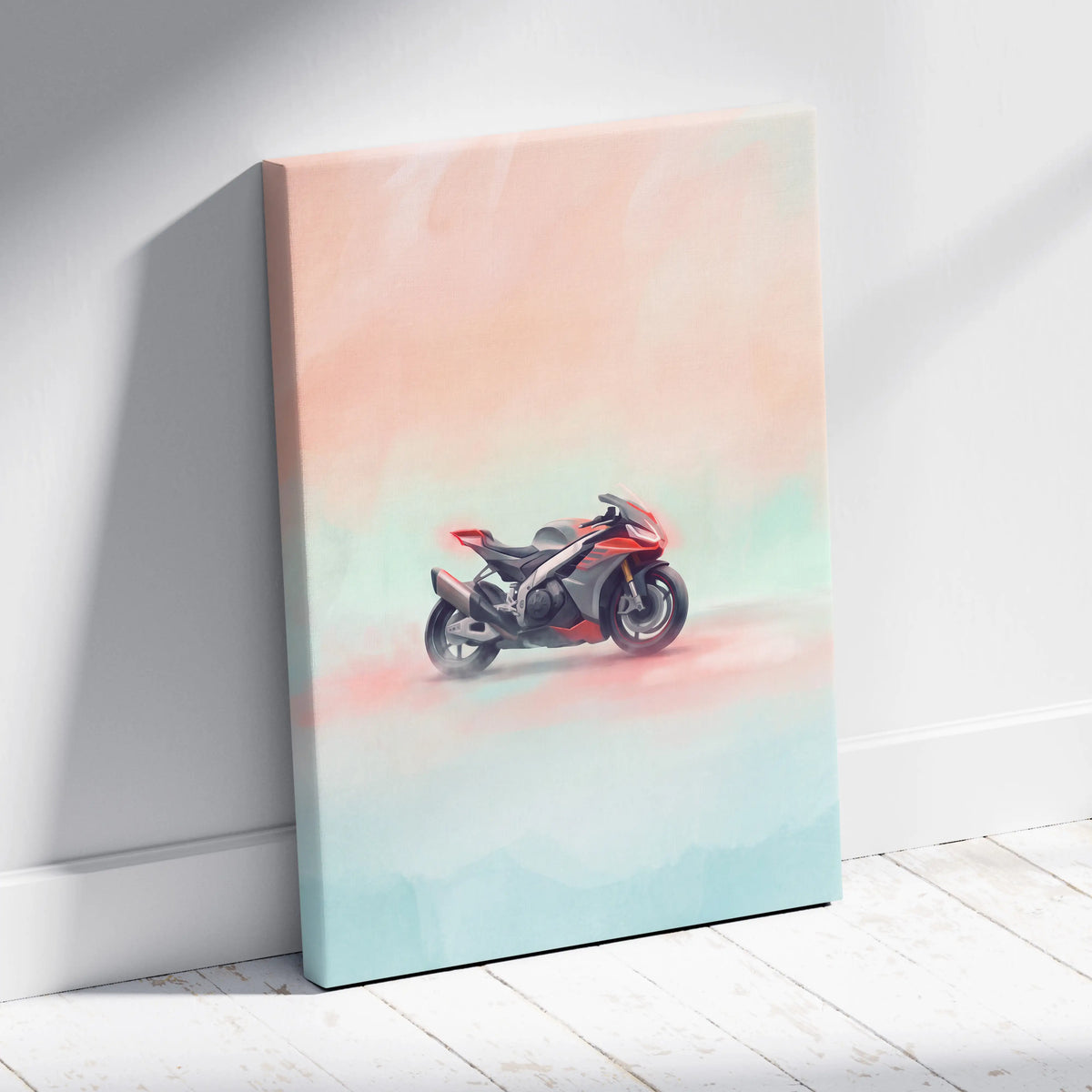 Aprilia RSV4 Factory Inspired Motorcycle Wall Art, Superbike Canvas Print & Racing Home Decor