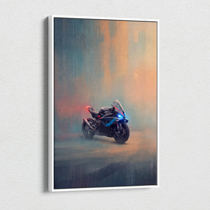 BMW M1000RR Inspired Canvas Art, Track Superbike Wall Art & Racing Enthusiast Poster Print