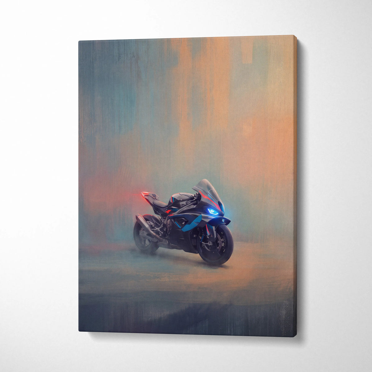 BMW M1000RR Inspired Canvas Art, Track Superbike Wall Art & Racing Enthusiast Poster Print