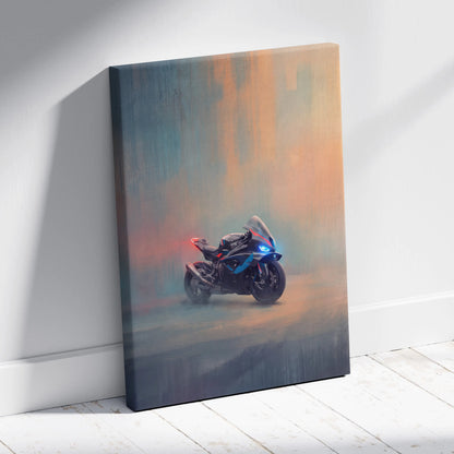 BMW M1000RR Inspired Canvas Art, Track Superbike Wall Art & Racing Enthusiast Poster Print