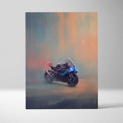 BMW M1000RR Inspired Canvas Art, Track Superbike Wall Art & Racing Enthusiast Poster Print