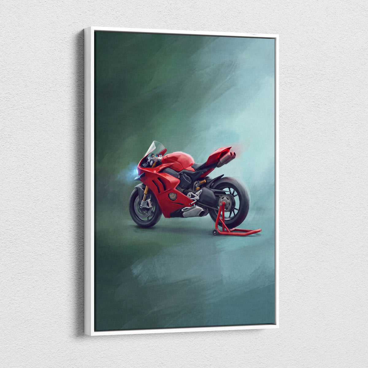 Ducati Panigale Inspired Sport Bike Wall Art, Italian Superbike Canvas Print & Racing Decor