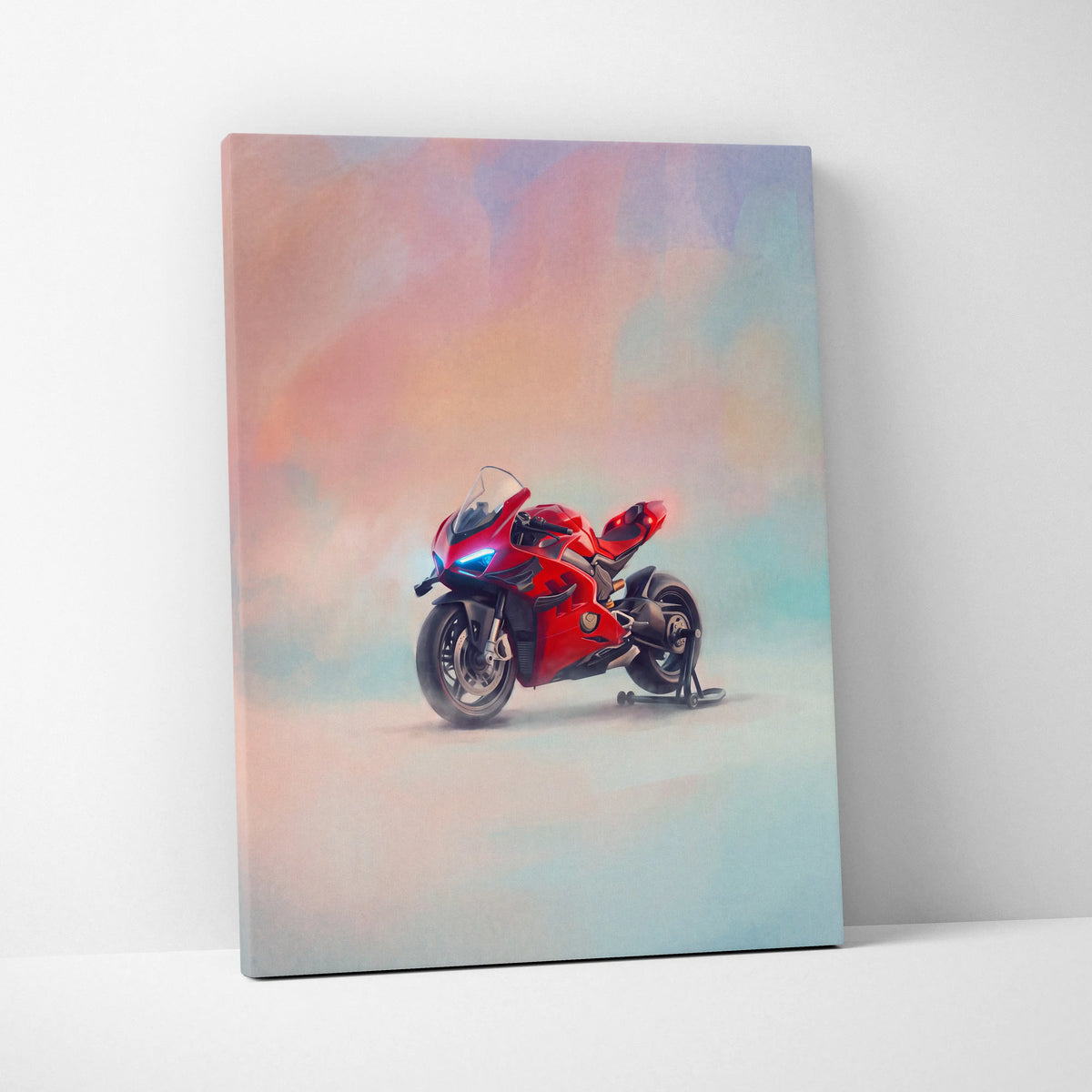 Ducati Superleggera V4 Inspired Supersport Wall Art, Red Superbike Print and Modern Wall Decor
