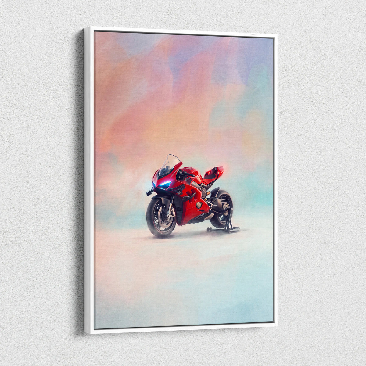 Ducati Superleggera V4 Inspired Supersport Wall Art, Red Superbike Print and Modern Wall Decor