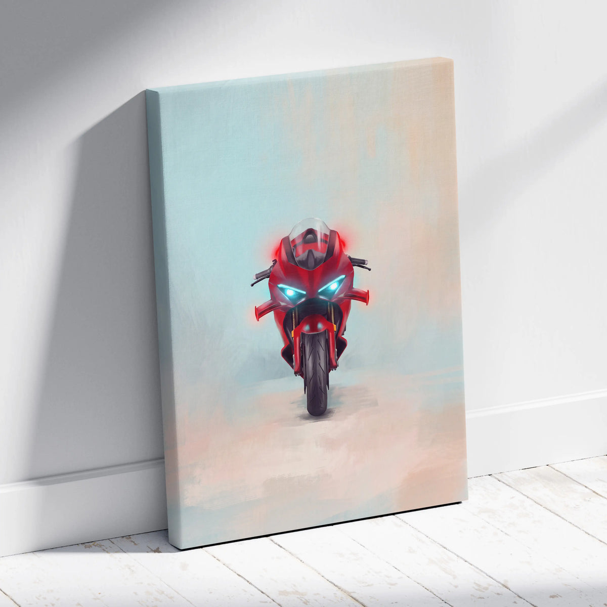 Ducati Panigale V4R Inspired Supersport Wall Art, Italian Superbike Canvas Print & Racing Decor