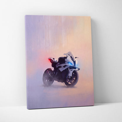 BMW S1000RR Inspired Sport Bike Wall Art, Canvas Art & Track Superbike Decor