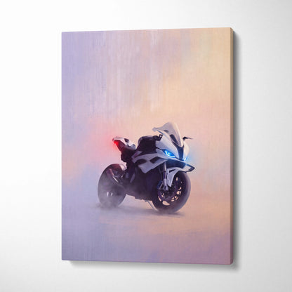BMW S1000RR Inspired Sport Bike Wall Art, Canvas Art & Track Superbike Decor