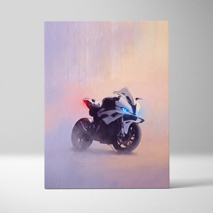 BMW S1000RR Inspired Sport Bike Wall Art, Canvas Art & Track Superbike Decor