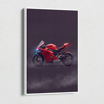 Ducati Panigale V4S Inspired Motorcycle Wall Art, Track Weapon Canvas and Racing Fan Gift