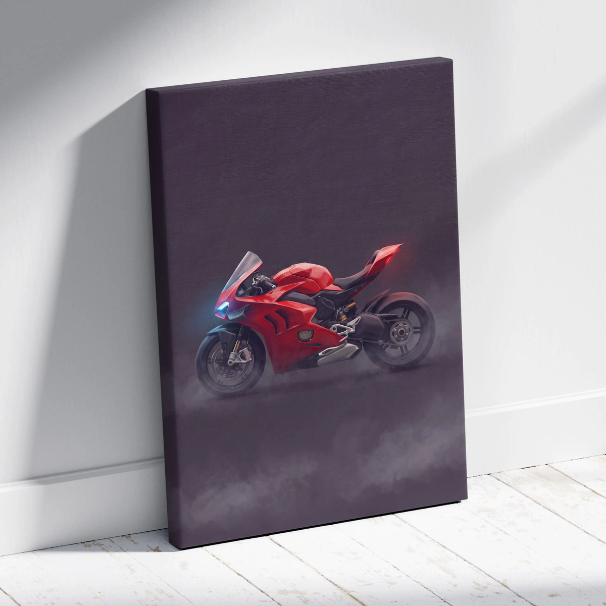 Ducati Panigale V4S Inspired Motorcycle Wall Art, Track Weapon Canvas and Racing Fan Gift