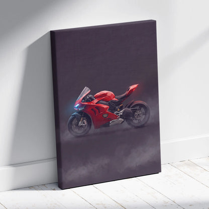 Ducati Panigale V4S Inspired Motorcycle Wall Art, Track Weapon Canvas and Racing Fan Gift