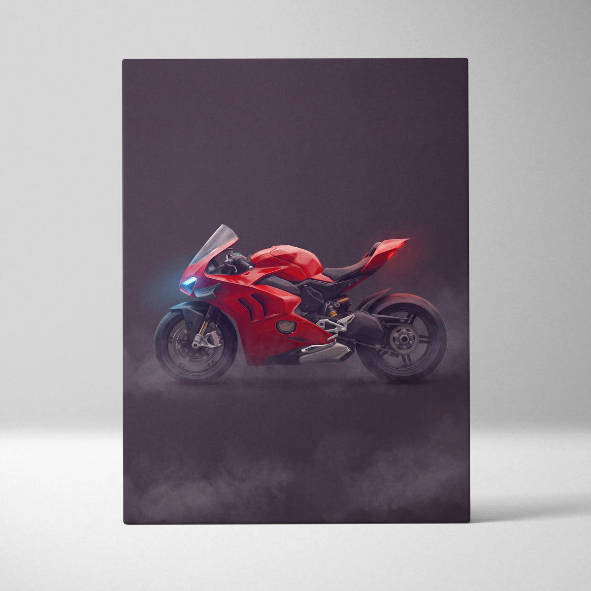 Ducati Panigale V4S Inspired Motorcycle Wall Art, Track Weapon Canvas and Racing Fan Gift