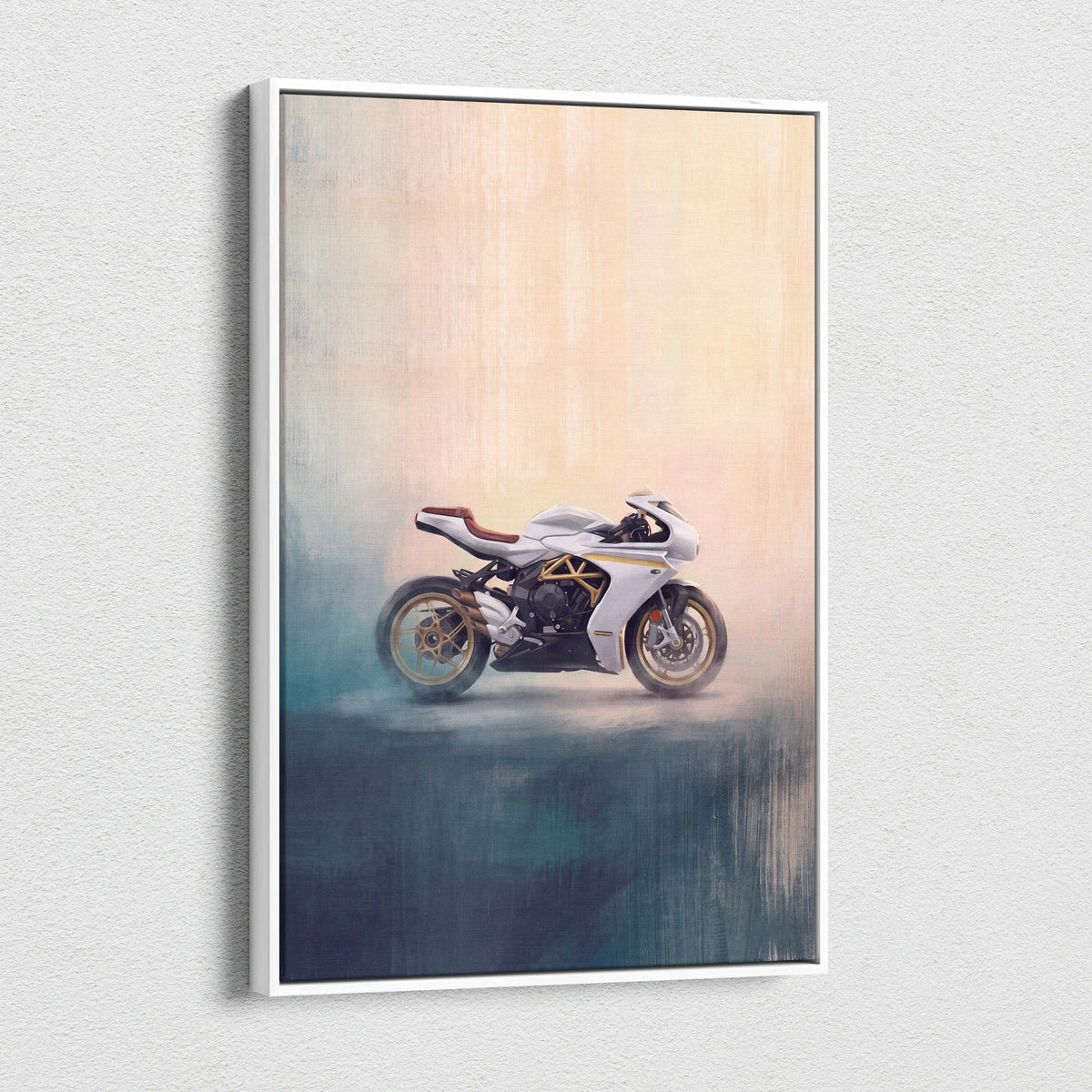 MV Agusta Superveloce Inspired Supersport Wall Art, Italian Superbike Canvas & Garage Poster