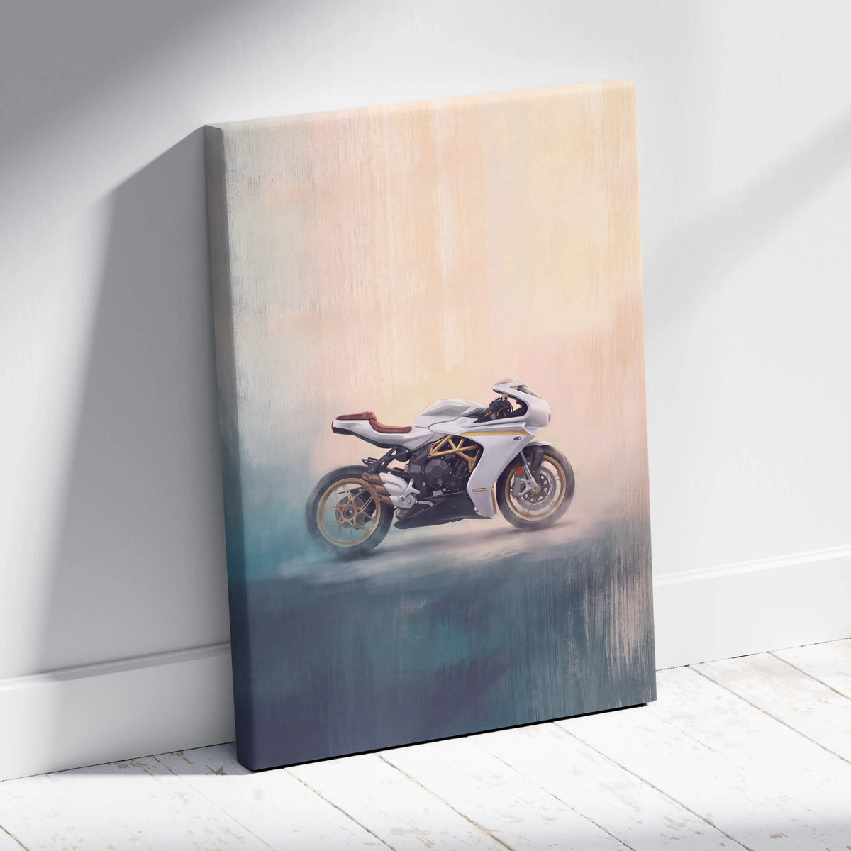 MV Agusta Superveloce Inspired Supersport Wall Art, Italian Superbike Canvas & Garage Poster