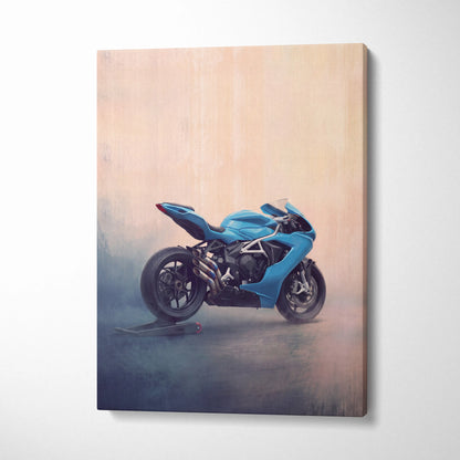 MV Agusta F3 Inspired Canvas Art, Italian Superbike Poster and Garage Decor