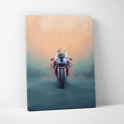 BMW S1000RR Inspired Supersport Wall Art, Superbike Canvas Print & Garage Decor