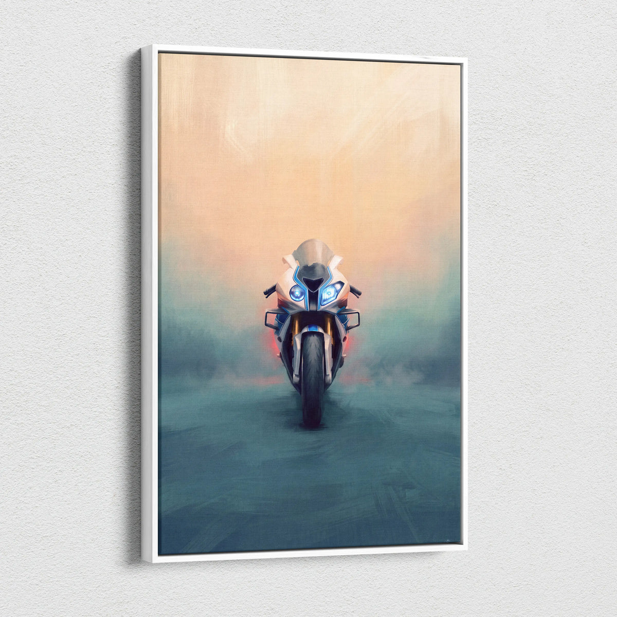 BMW S1000RR Inspired Supersport Wall Art, Superbike Canvas Print & Garage Decor