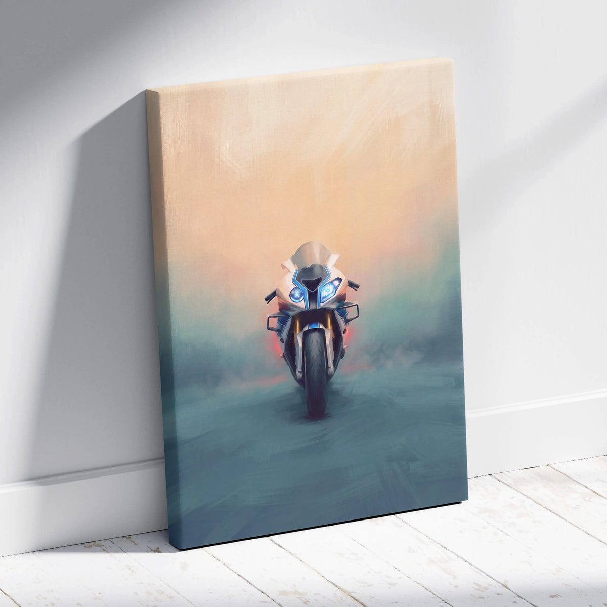 BMW S1000RR Inspired Supersport Wall Art, Superbike Canvas Print & Garage Decor