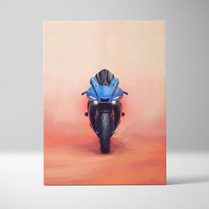 Yamaha R1 Inspired Canvas Art, Motorcycle Wall Art, Track Superbike & Garage Poster Print