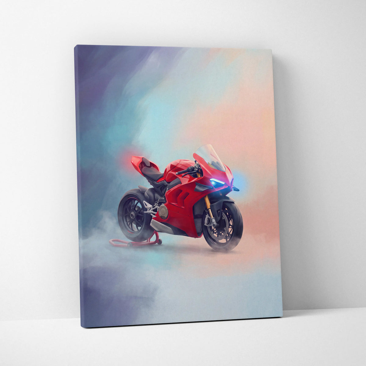 Ducati Panigale V4S Inspired Motorcycle Wall Art, Supersport Canvas Print & Racing Enthusiast Decor
