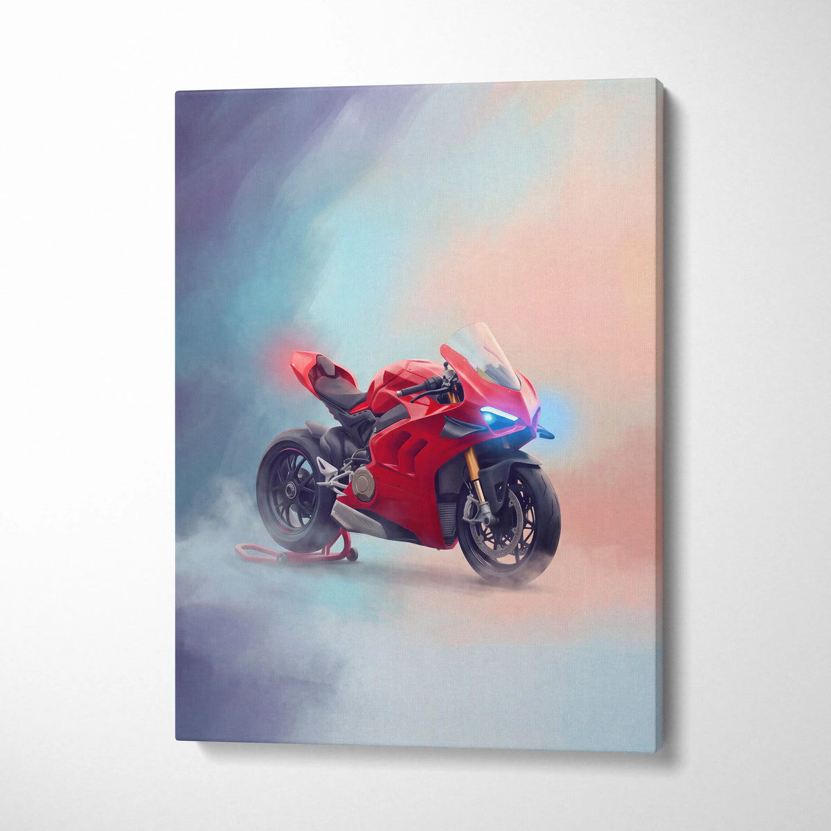 Ducati Panigale V4S Inspired Motorcycle Wall Art, Supersport Canvas Print & Racing Enthusiast Decor