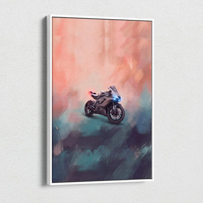 Yamaha R6 Inspired Sport Bike Wall Art, Canvas Art, Track Racing Decor & Garage Print