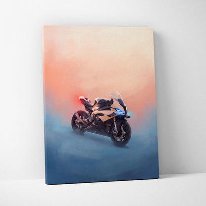 BMW S1000RR Inspired Motorcycle Wall Art, Superbike Canvas Art & Home Decor