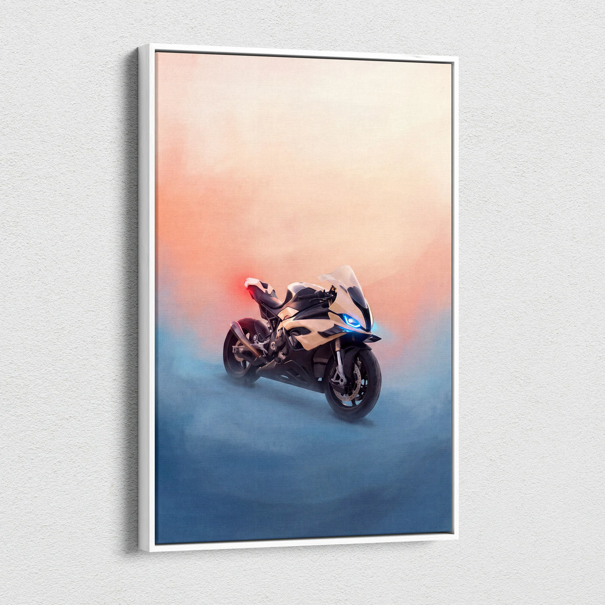 BMW S1000RR Inspired Motorcycle Wall Art, Superbike Canvas Art & Home Decor