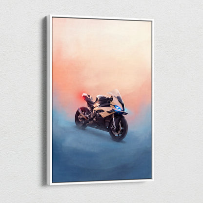 BMW S1000RR Inspired Motorcycle Wall Art, Superbike Canvas Art & Home Decor