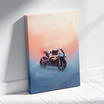 BMW S1000RR Inspired Motorcycle Wall Art, Superbike Canvas Art & Home Decor