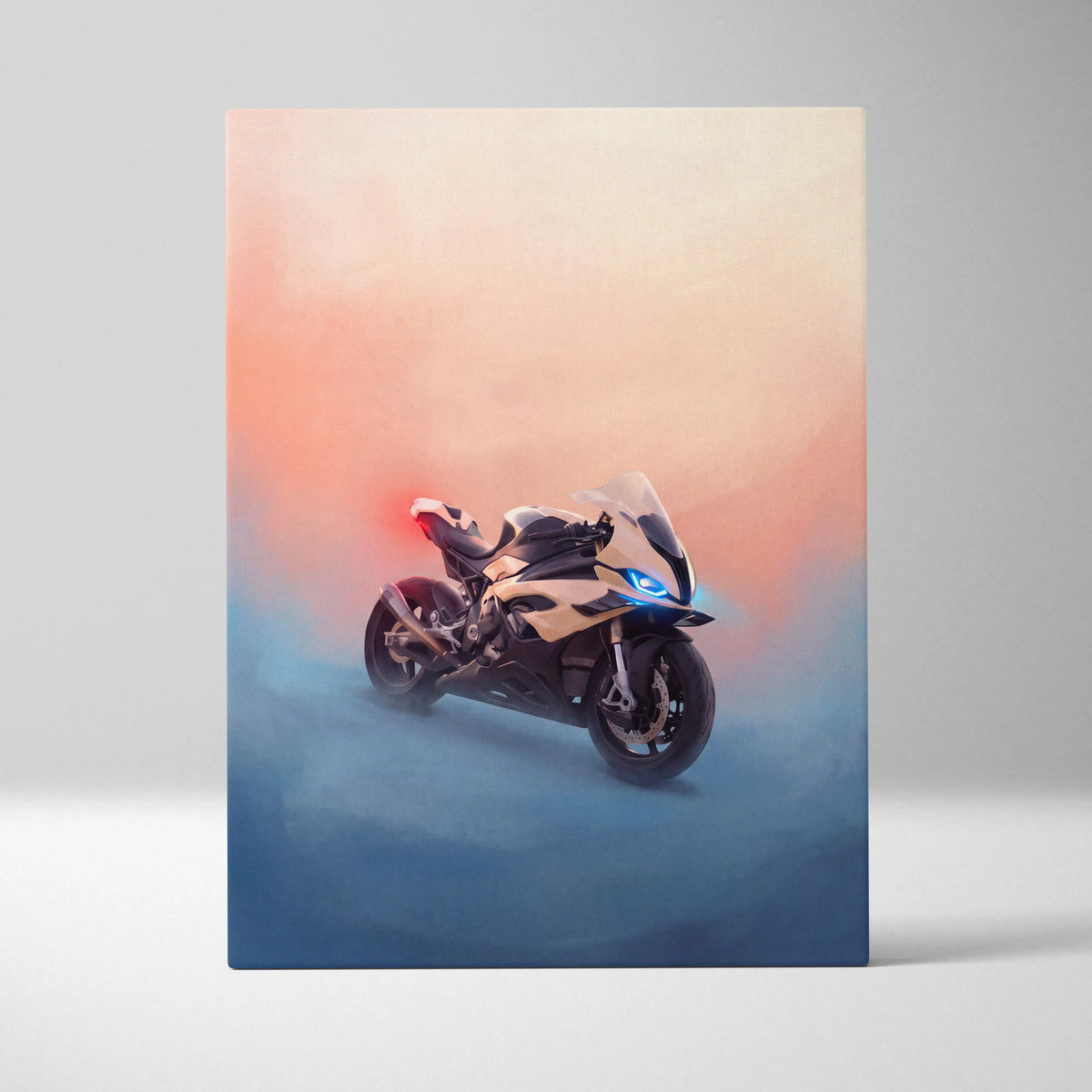 BMW S1000RR Inspired Motorcycle Wall Art, Superbike Canvas Art & Home Decor