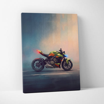 Ducati Streetfighter Inspired Naked Bike Canvas Art, Streetfighter Wall Art & Garage Decor