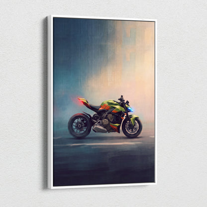 Ducati Streetfighter Inspired Naked Bike Canvas Art, Streetfighter Wall Art & Garage Decor