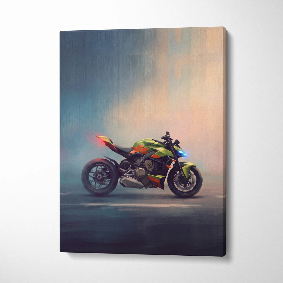 Ducati Streetfighter Inspired Naked Bike Canvas Art, Streetfighter Wall Art & Garage Decor