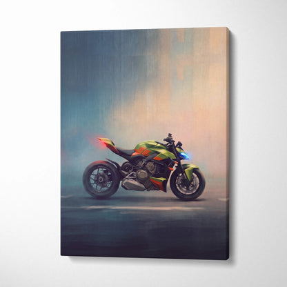 Ducati Streetfighter Inspired Naked Bike Canvas Art, Streetfighter Wall Art & Garage Decor