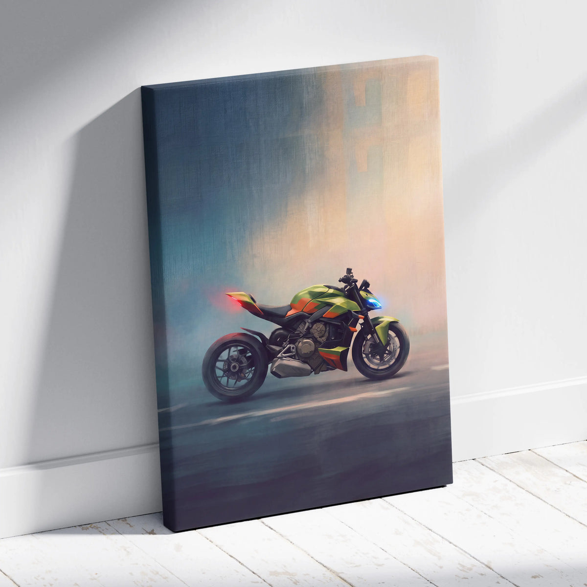 Ducati Streetfighter Inspired Naked Bike Canvas Art, Streetfighter Wall Art & Garage Decor