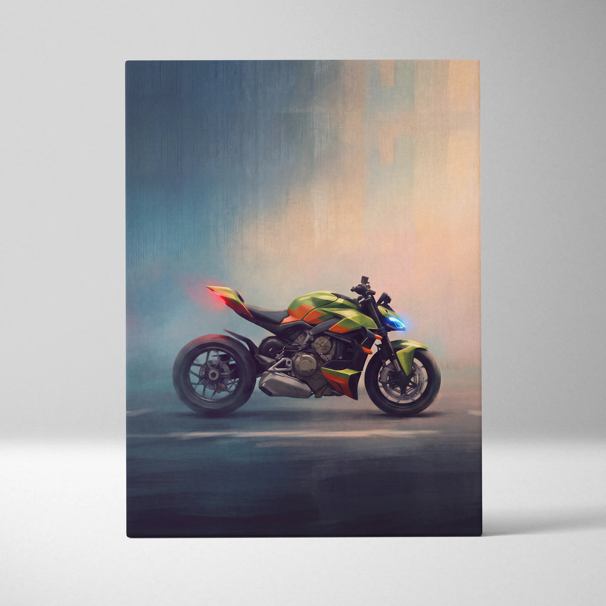 Ducati Streetfighter Inspired Naked Bike Canvas Art, Streetfighter Wall Art & Garage Decor